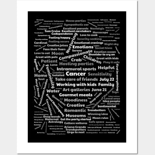 Cancer zodiac wordcloud Posters and Art